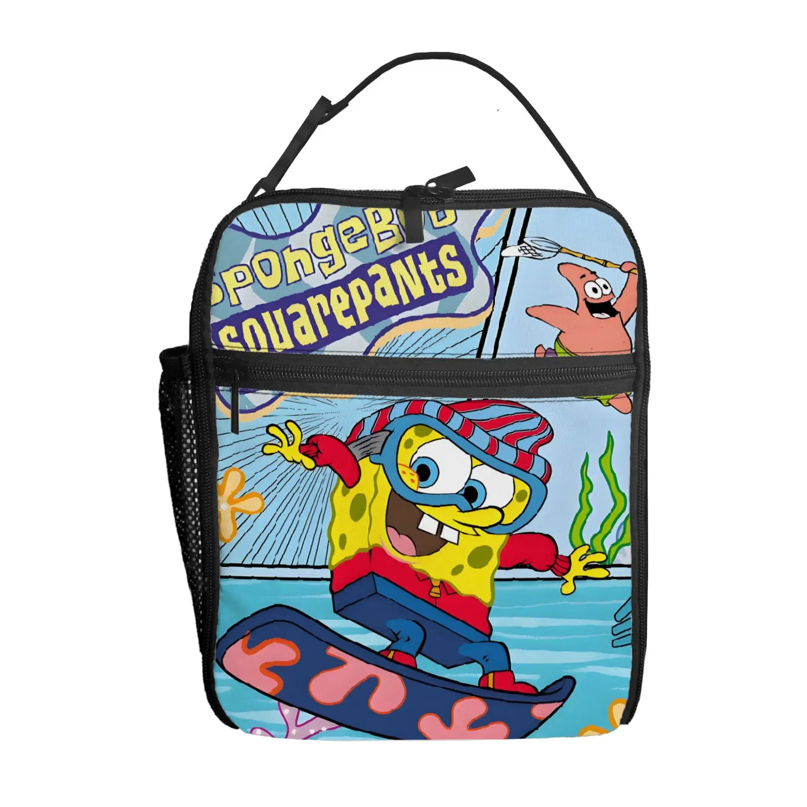 

1 шт., сумка для обеда с милым мультяшным принтом Губки Боба, подходит для отдыха, путешествий, портативная сумка для еды, для пикника, поездок на работу, вечеринок