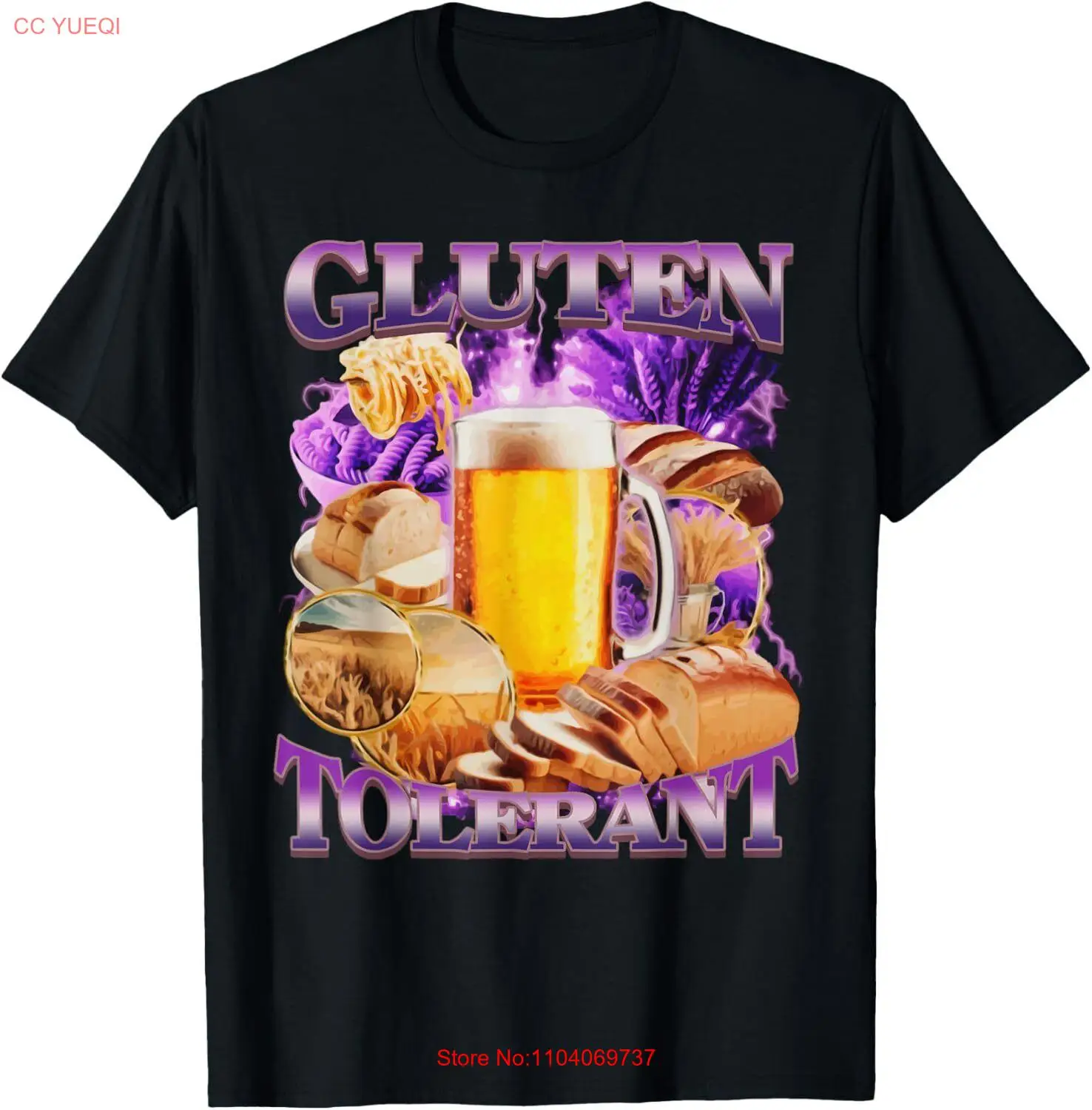 Gluten Tolerant Foodie Beer Lover Bread Wheat Products T-Shirt