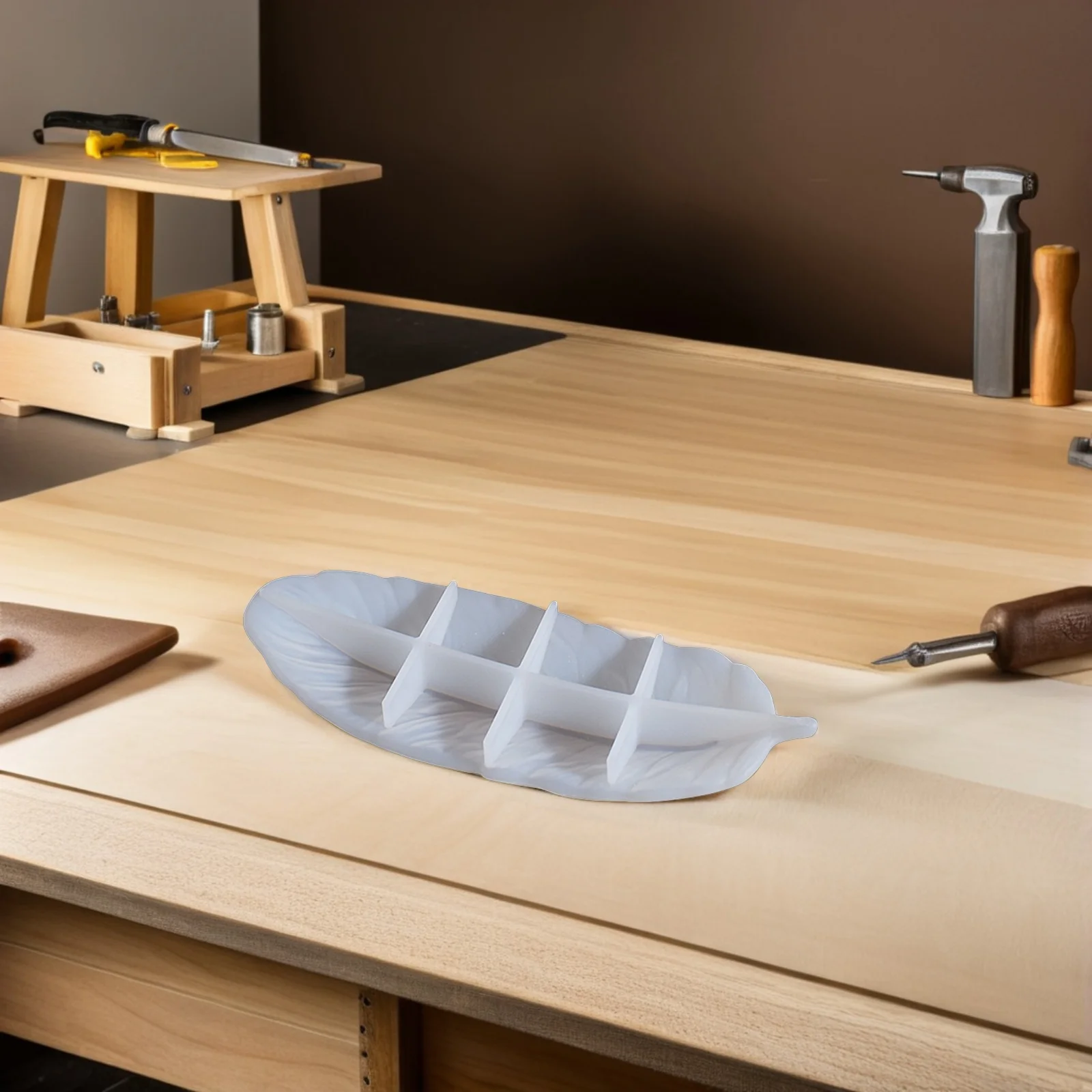 

Silicone Mold Resin Leaf Tray for Epoxy Casting Plume Shape Mold DIY Jewelry Holder Decorative Tray Craft Gift