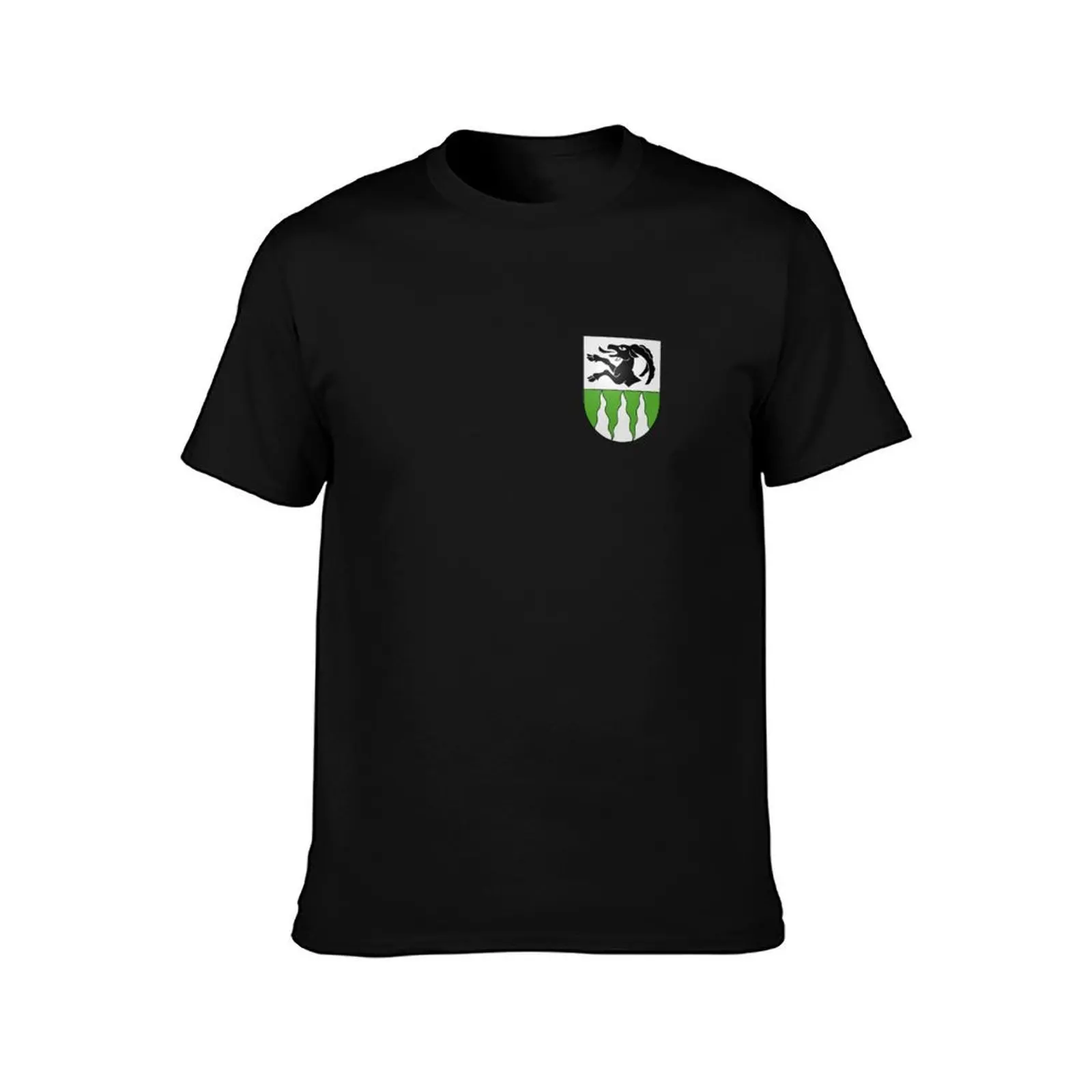 Municipal coat of arms Lauterbrunnen T-Shirt, Summer Casual Cotton Tee, Oversized Streetwear Tops, Vintage Graphic Print
