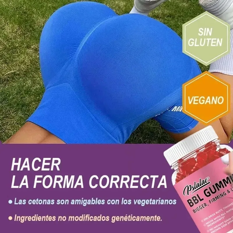 BBL Gummies - Naturally Enlarge Buttocks, Provide Energy, Vitamin Gummies, Non-GMO, Helps Improve Body Shape, Enhance Curves