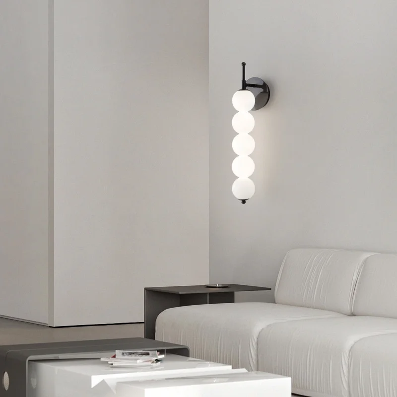 Bedhead Wall Lamp Bedroom Nordic Style Modern Minimalist Glass Lamp for Corridor Lamp Living Room Background Wall Lamp