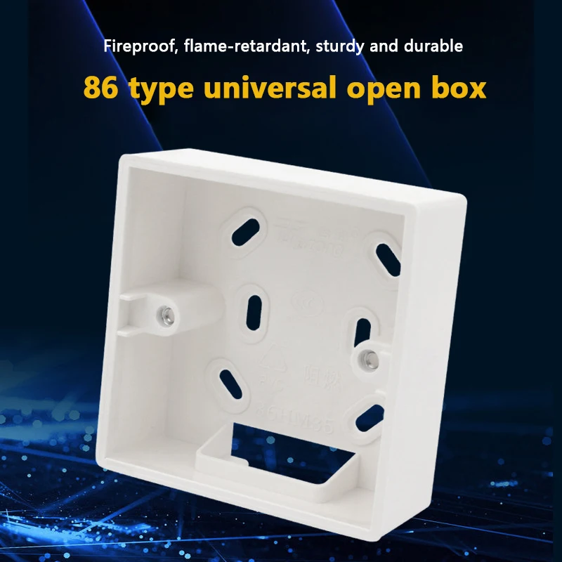 Scatola di montaggio esterna in PVC di alta qualità per interruttori e prese Standard da 86mm * 86mm * 34mm si applicano a qualsiasi posizione della superficie della parete