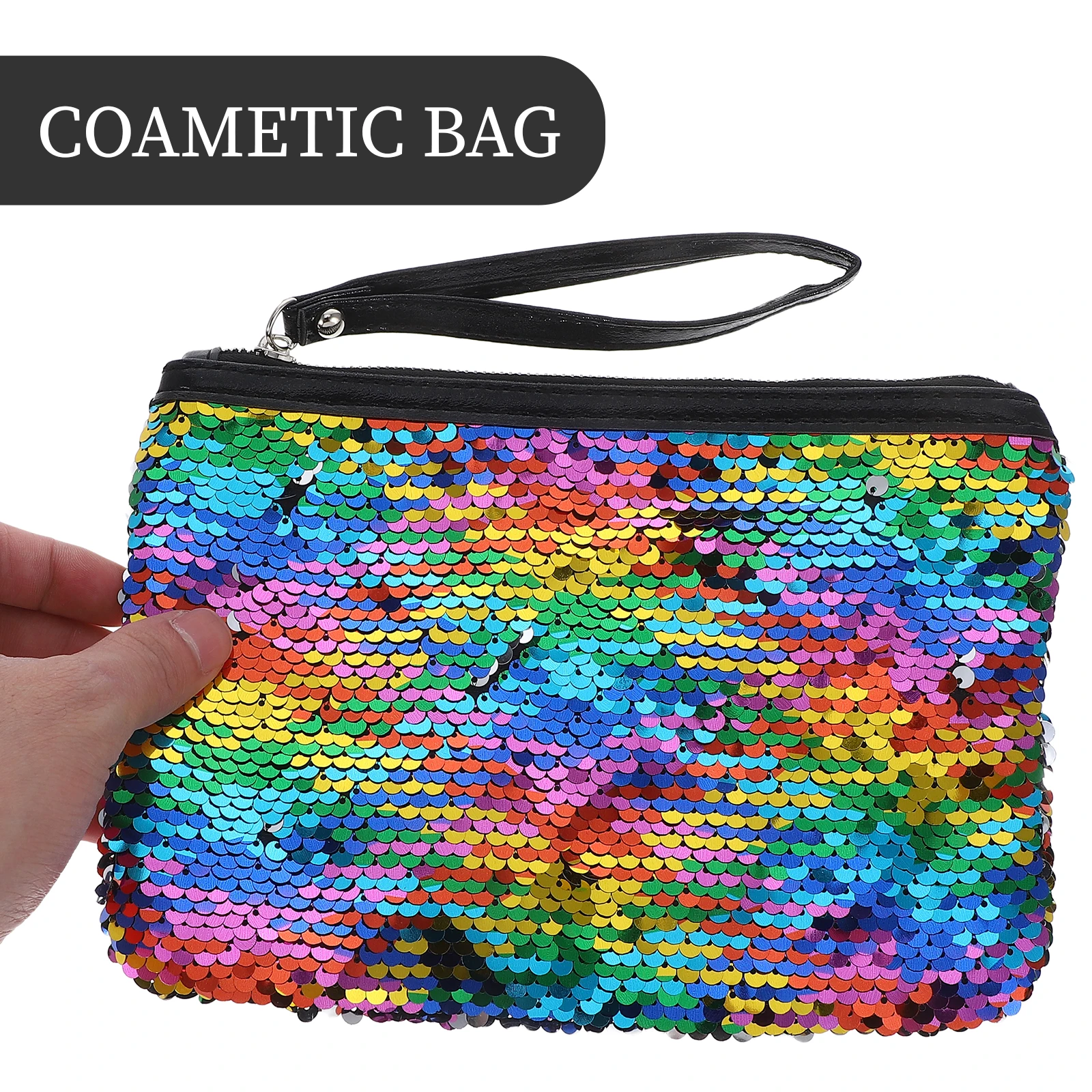 

Sequin Bag Fashion Make up Case Toiletry Pouch Small Handbag Storage Organizer Colorful Paillette Chic Design Durable