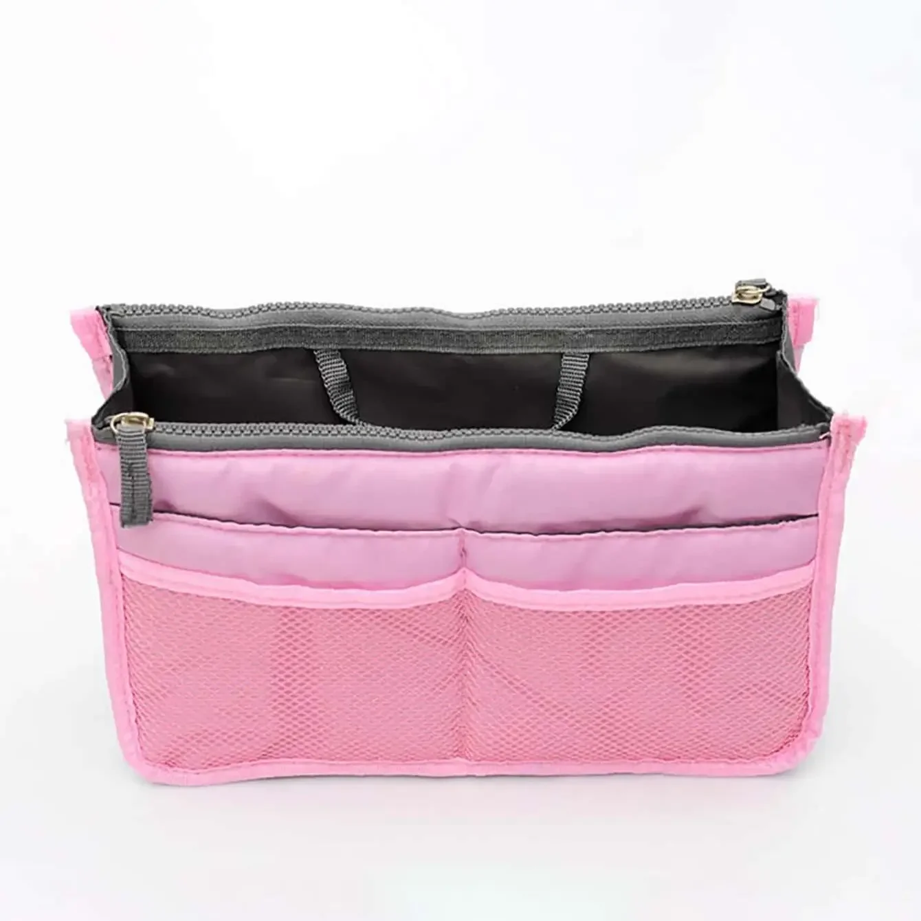 1 قطعة-منظم إدراج المرأة حقيبة التخزين النايلون السفر إدراج المنظم حقيبة يد محفظة كبيرة بطانة ماكياج حقيبة مستحضرات التجميل حمل الحقيبة