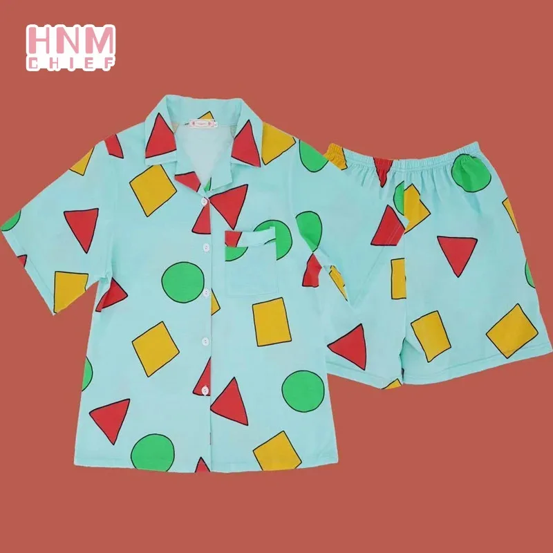 Pijama coreano Schin Chan lindo hogar pareja pijamas Casual estampado de dibujos animados conjunto de 2 piezas Otoño Invierno cálido traje Sinchan de manga larga
