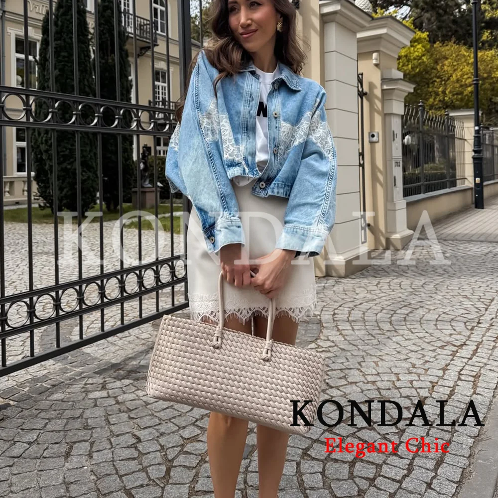 KONDALA Women Chic Lace Hem A-Line Skirt Elegant Trendy Beautiful Culottes 2026 Spring Summer Fashion Leisure Mini Shorts Skirts
