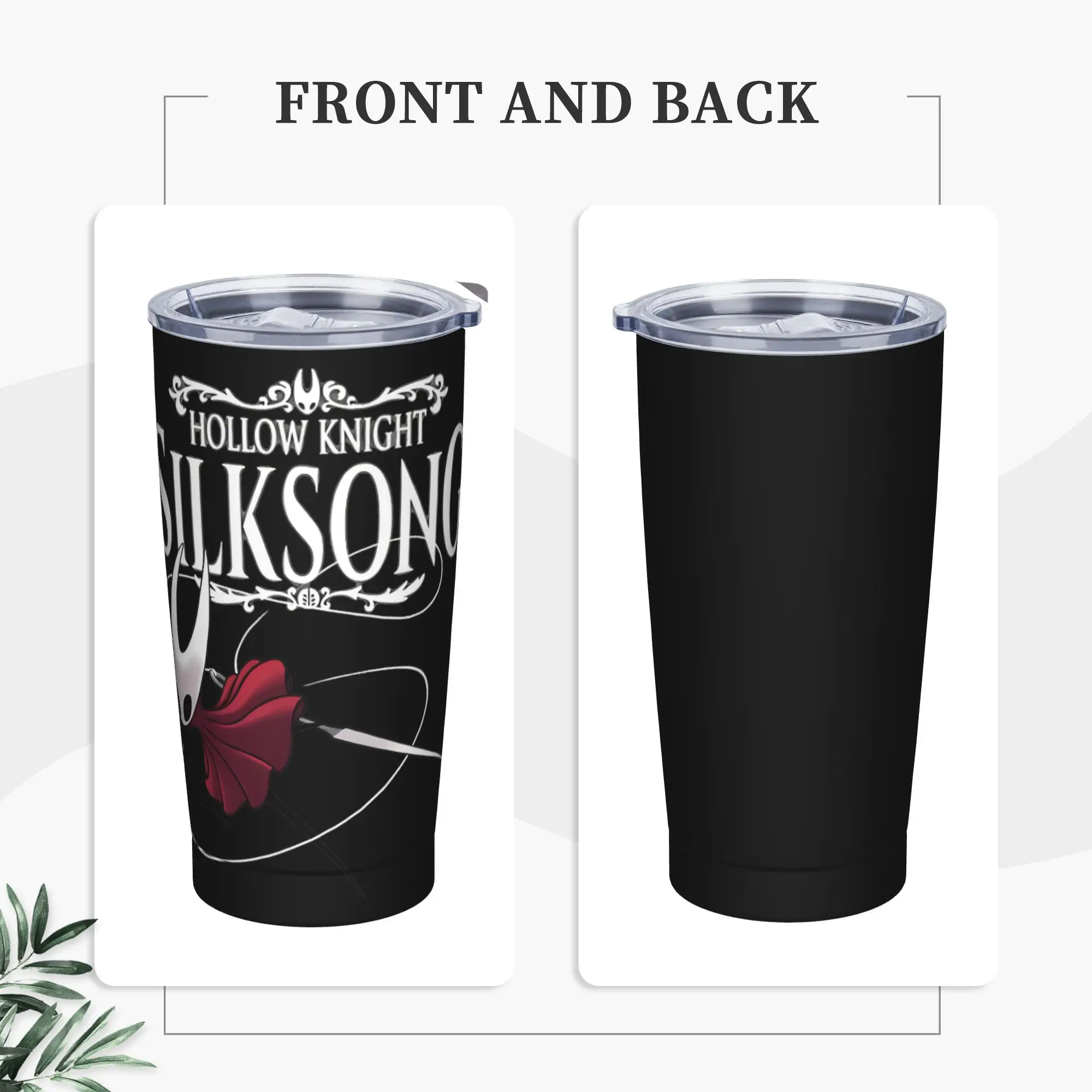 20oz Hornet Mysterious Princess Vacuum Insulated Tumbler Hollow Knight Silksong with Straw Lid Mugs Stainless Steel Cup Reusable