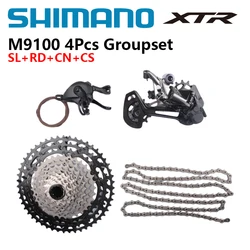 Shimano XTR M9100 4pcs 12s Groupset For MTB Right Shifter 10-51T Cassette 126L Chain Rear Derailleur SGS Original Shimano