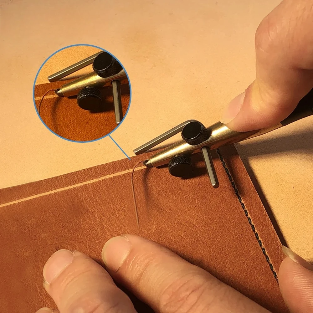 DIY Process Adjustable Crease Edge for Sewing Leather Slotting Tool Three in One Leather Slotting Tool Set (1.0-1.2-1.5mm)