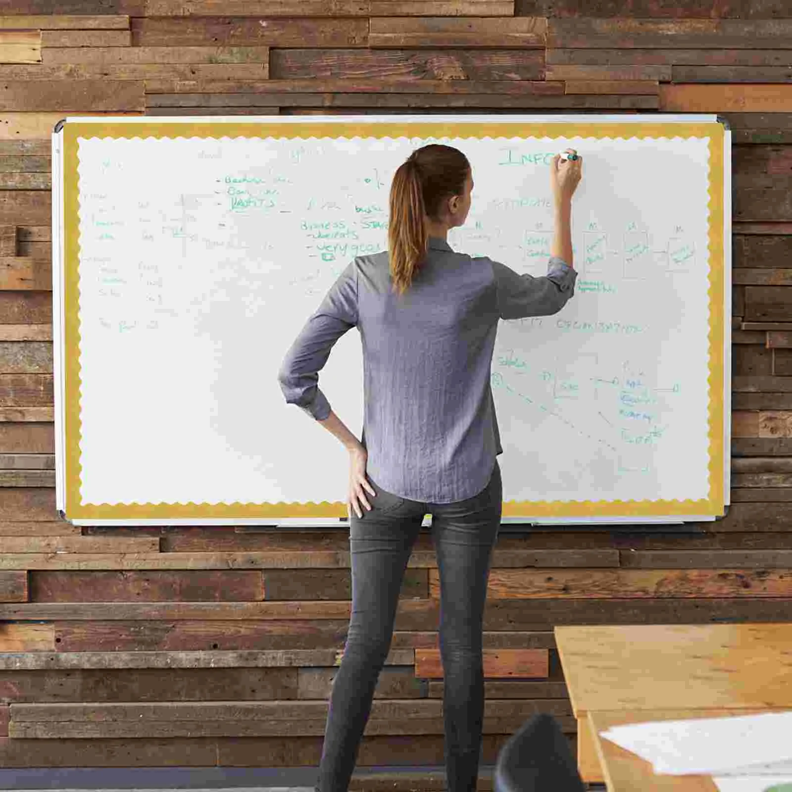 Chalkboard Border Sticker Waterproof Stickers Decorative Paper Replaceable Bulletin