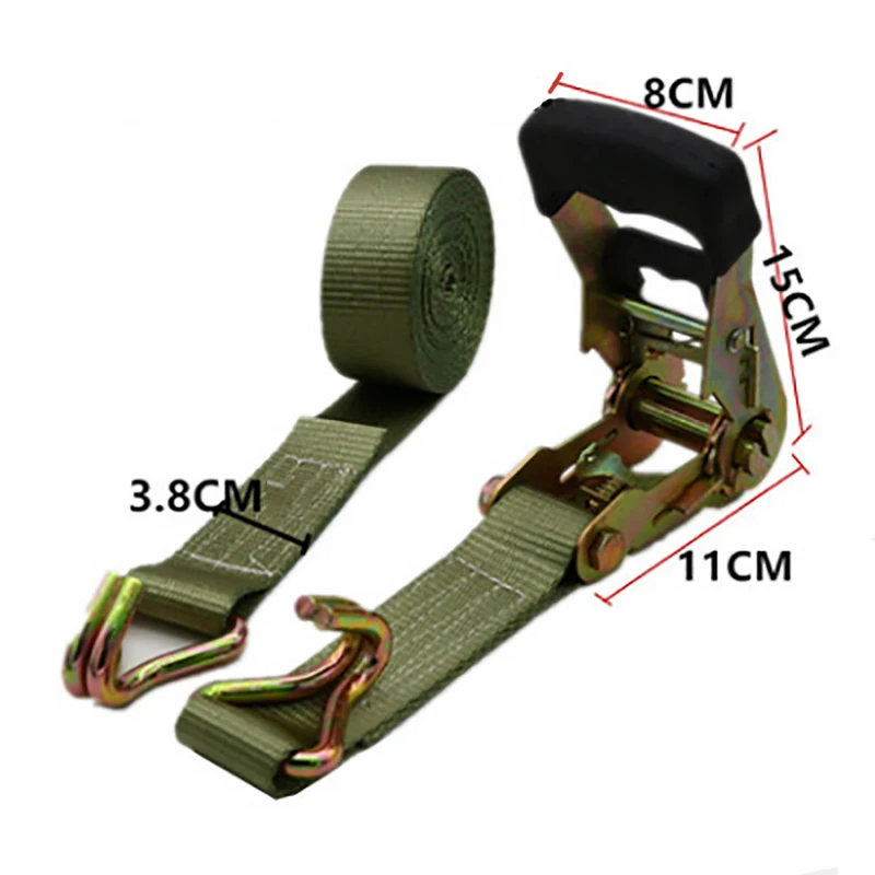 1Set Gesp Tie-Down Riem Cargo Bandjes Voor Auto Motor Sterk Voor Bagage Tas Ratchet Fiets Met Touw riem Metalen Gesp Tow