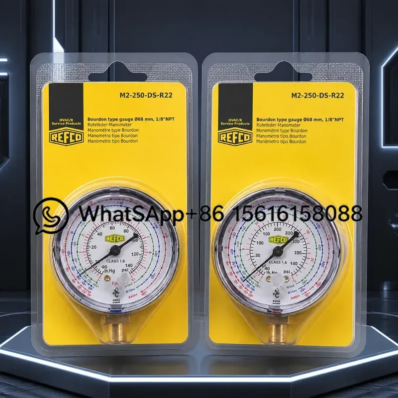 Original REFCO Wolters Kluwer Pressure Gauge M2-250 M2-500-DS-R22 HVAC Refrigerant Fluorinated Manifold Meter for Air