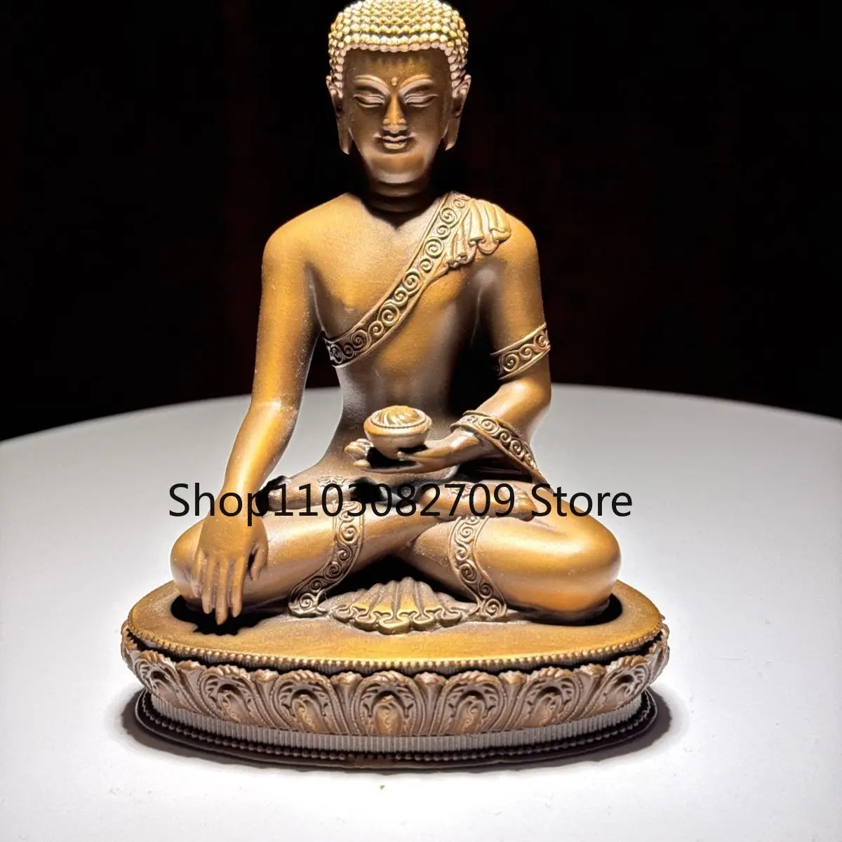 Shakyamuni 10cm Shakyamuni Buddha Statue Medicine Buddha Bodhisattva Bronze Statue of Mani Pure Copper Ornament Dedicated to Hou