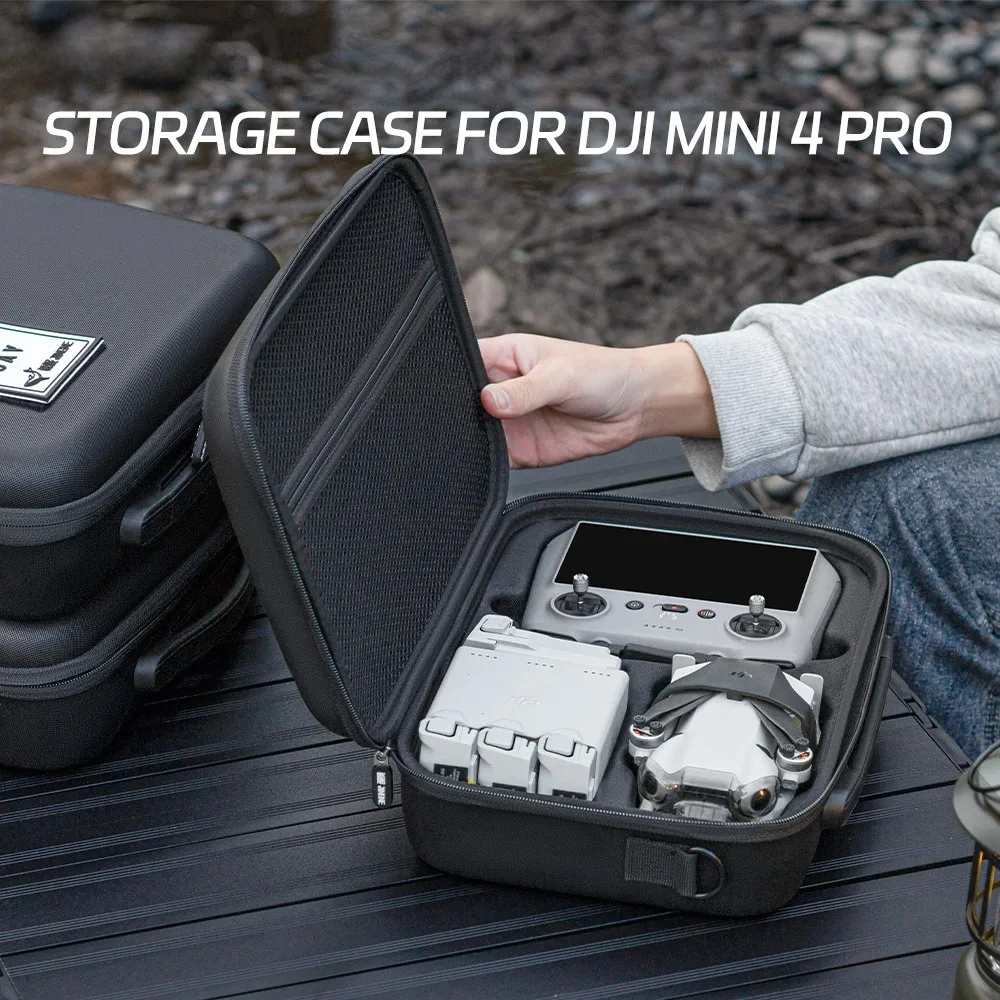 

Carrying Case for DJI Mini 4 Pro Storage Bag Drone Accessories Hard Shell Box for Mini4 Pro PU Leather Splash-proof Shouder Bag