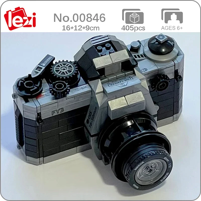 Lezi 00846 Advanced Digital SLR Camera Long Lens Video Photo Machine Model Mini Blocks Bricks Building Toy For Children No Box