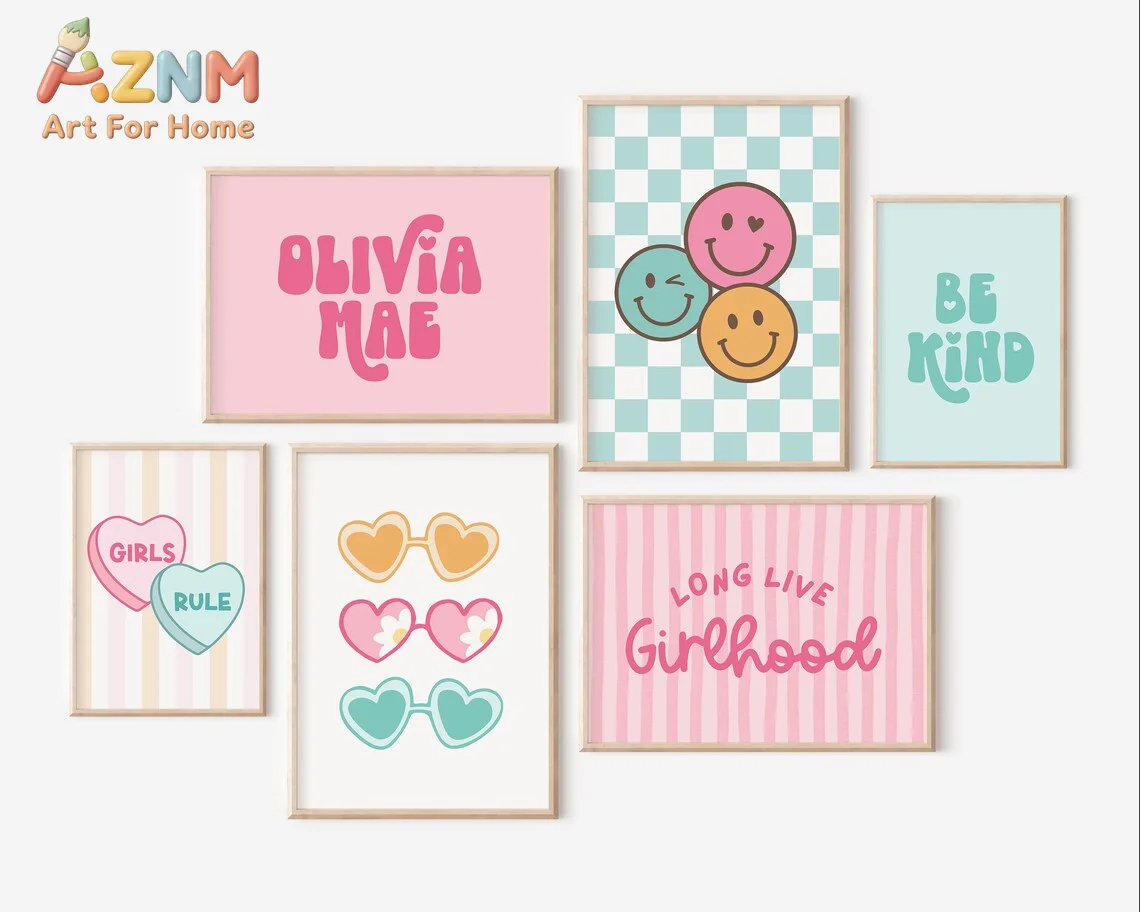 Girlhood Gallery Wall Decor Print Set - Perfect Custom Gift for Baby Girl Showers, Toddler Birthday Gifts, or anyone styling pas