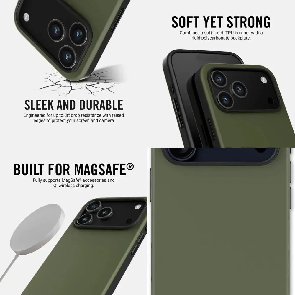 

Чехол Ridge, совместимый с iPhone 17 PRO MAX — совместим с MAGSAFE и беспроводной зарядкой, алюминиевыми кнопками управления, двухслойным слоем