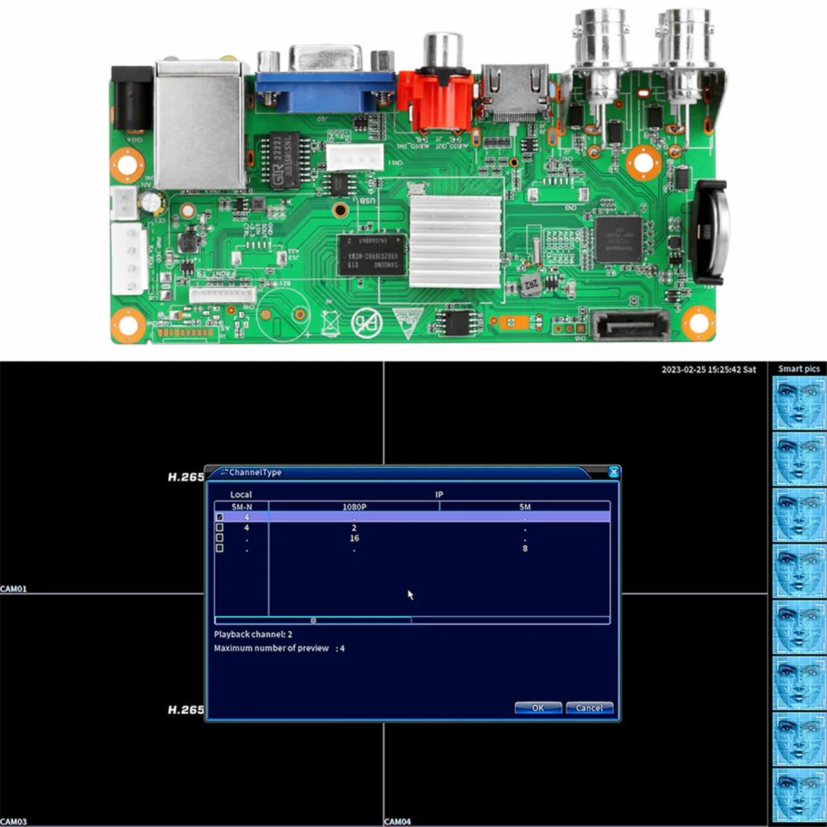 

M85K Новая 265X 4-канальная 1080P IP-видеорегистратор XMEYE NVR 4 канала 6 в 1 AHD TVI CVI Гибридная плата видеорегистратора для системы видеонаблюдения