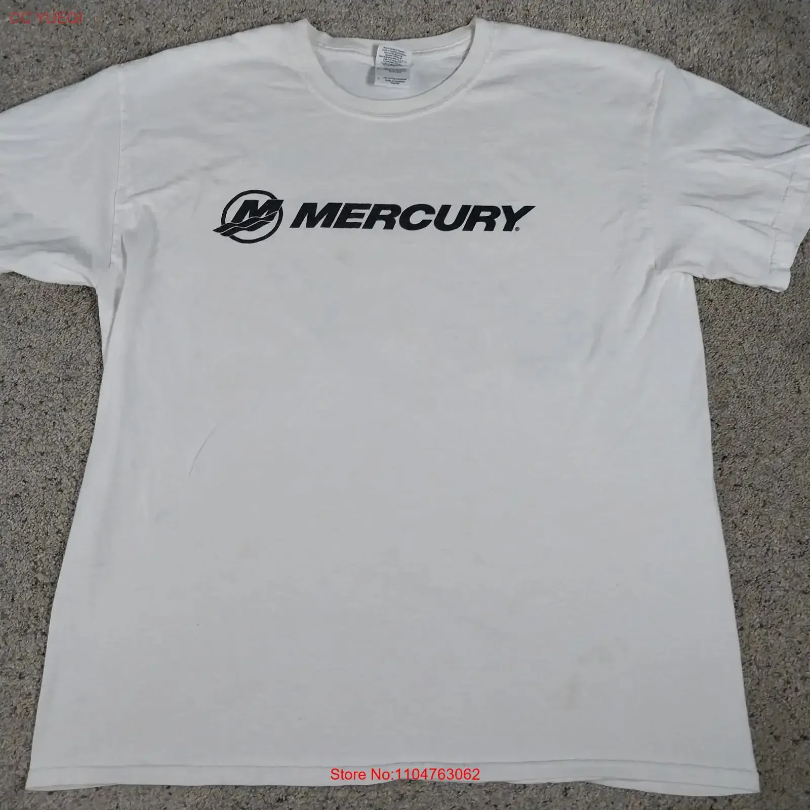 Mercury Motors T Shirt Large 75th Anniversary White  vintage Washed Casual Breathable homme Slightly streetwear Versatile