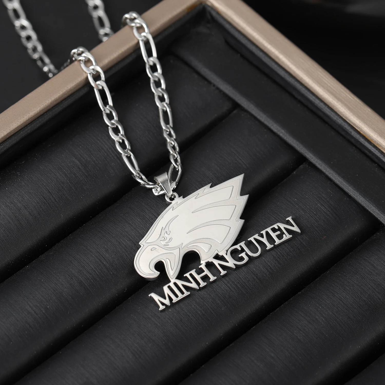 Naszyjnik z logo na zamówienie, personalizowany naszyjnik z dowolnym logo, naszyjnik z ikoną firmy, głęboki grawer na zamówienie, naszyjnik z imieniem dla mężczyzn, prezenty.