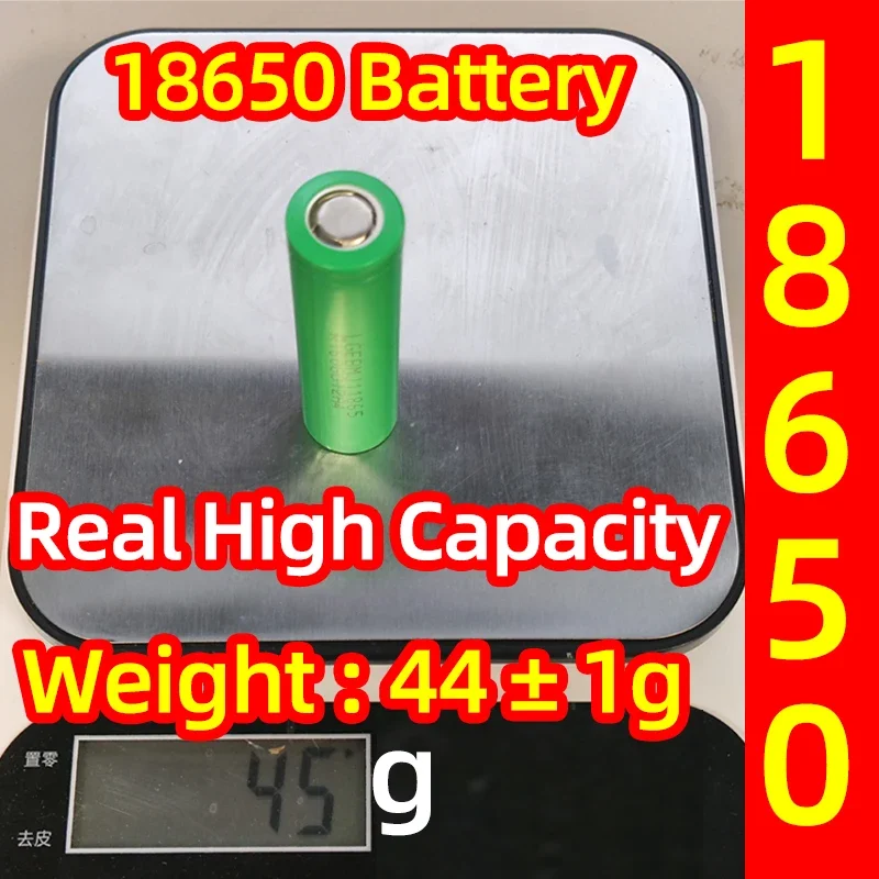 

45g! Real High Capacity 18650 100% Original 25A 2024New Bestselling Discharge Rechargable 3.7V Li-Ion Oplaadbare Battery