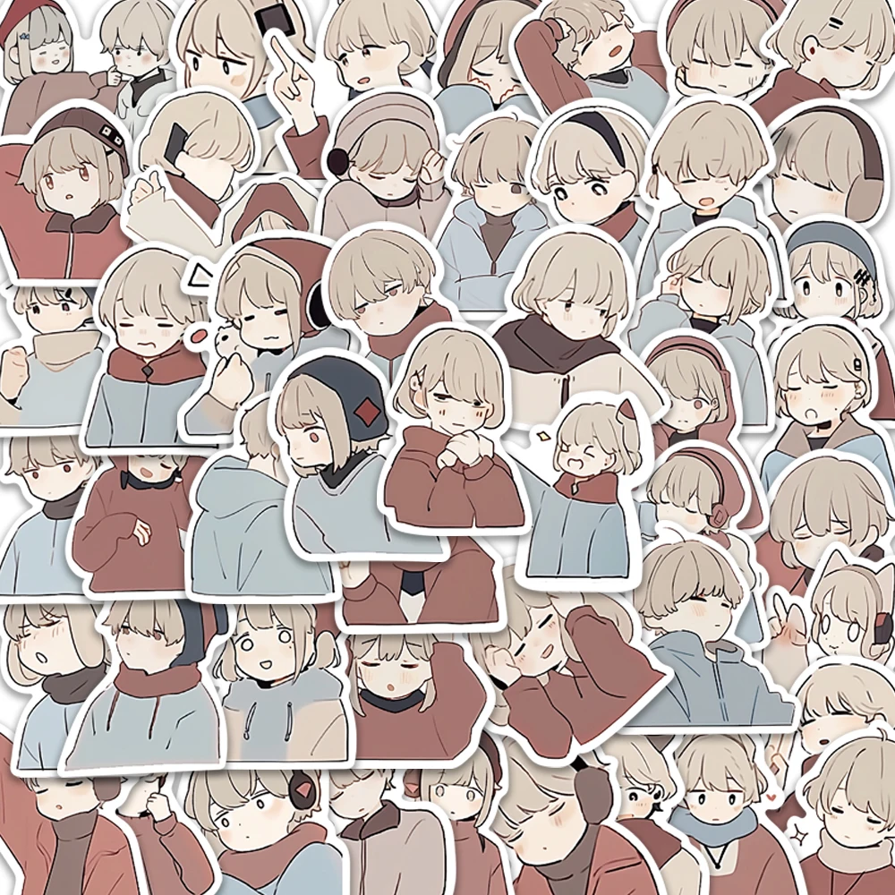 

10/50PCS Cute cartoon couple Stickers Crafts And Scrapbooking stickers notebookbook Student label Decorative sticker Stationery