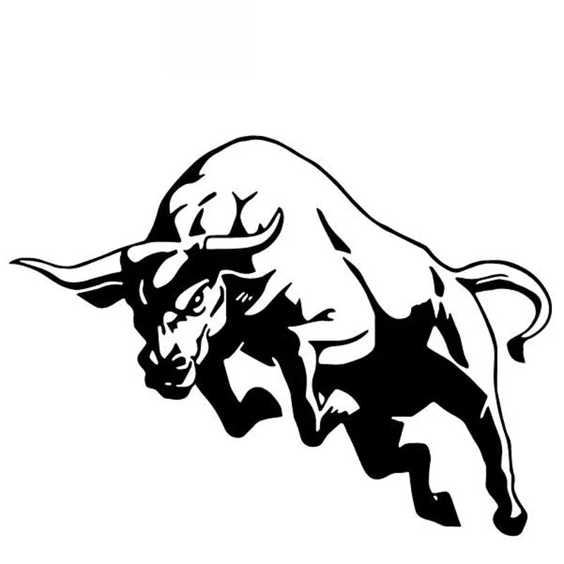 

Car Stickers Angry Bull Funny PVC Car Decoration Accessories Stickers Creative Waterproof Sunscreen Black/white,17cm*12cm