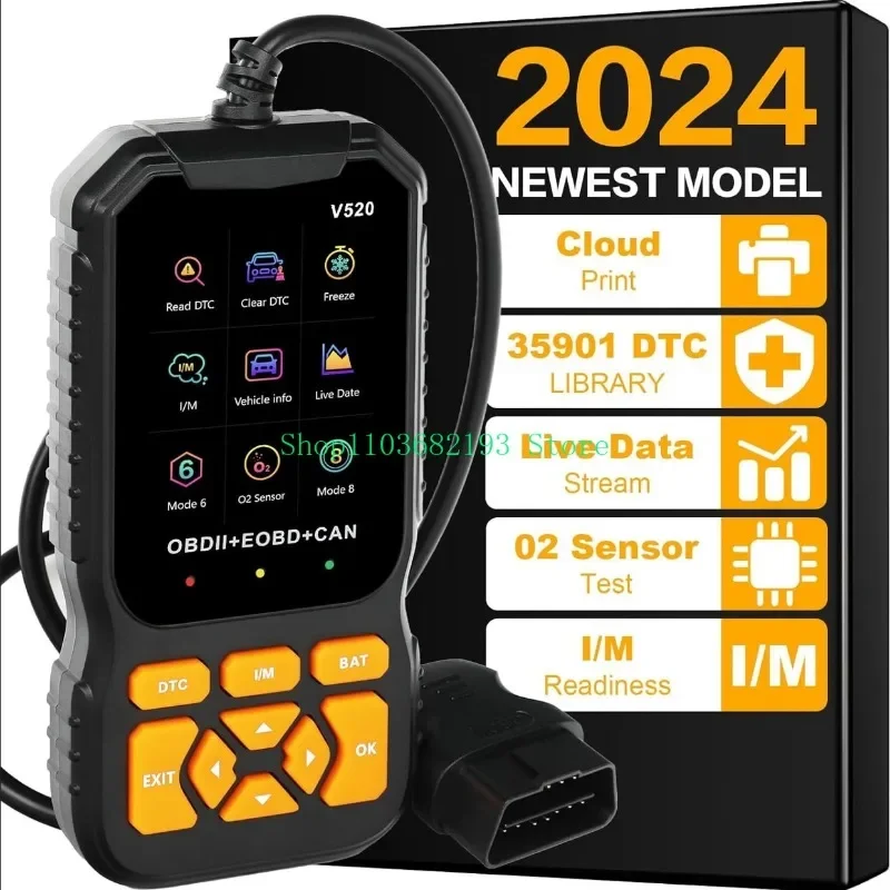 V520 OBD2 Scanner CE Certification 10 Languages OBD Diagnostic Tool Engine Fault Detector