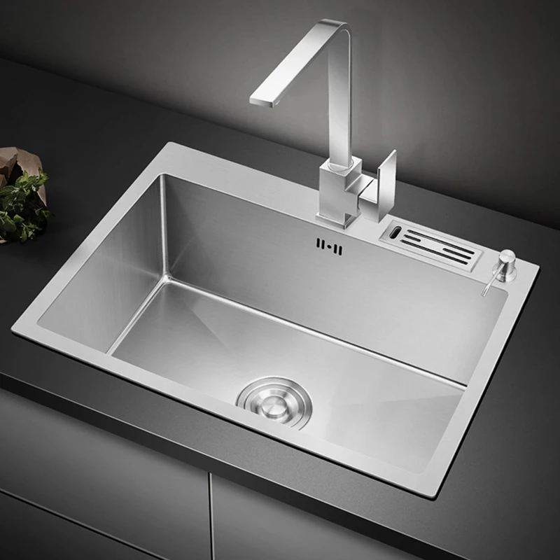 Single hole Kitchen Sinks Stainless Steel Wash Basin Household Nano Handmade Sink Under Counter wash Basin Kitchen Accessories