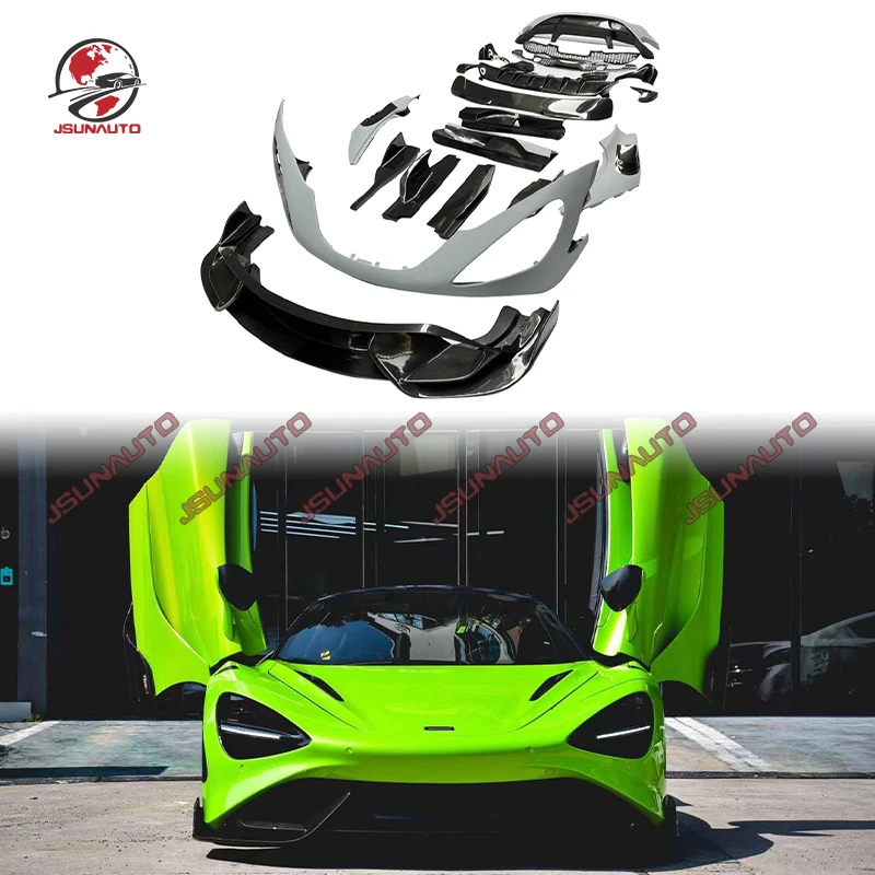 Fit For McLaren 720s upgrade to Mclaren 765 LT Front Bumper Rear Bumper Engine Hood Rear Spoiler Exhuast Pipe For 720s 765lt