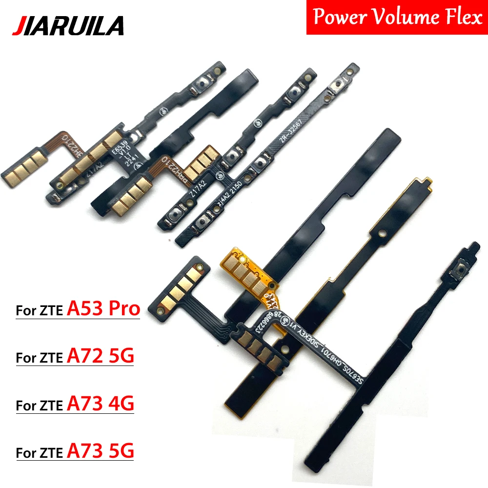 

50Pcs , Volume Power Switch On Off Button Key Flex Cable For ZTE A33S A34 A52 2022 A53 Pro A53 A54 A72 5G A73 4G A73 5G