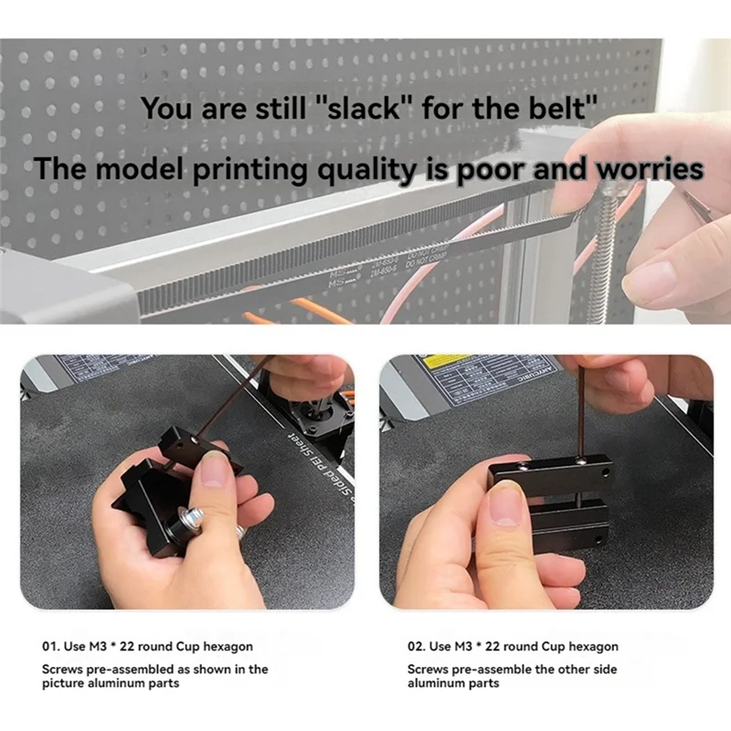 

AEE7-Timing Belt Tensioner Kit For Anycubic Kobra 3 3D Printer Belt Tightening And Loosening For Neptune 4 Max Accessories