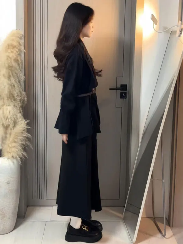 

Свитер Hebe Style с завышенной талией, большим воротником, вязаный топ, модный, весна 2026, женский, премиум-качество, комфортная посадка, V-образный вырез