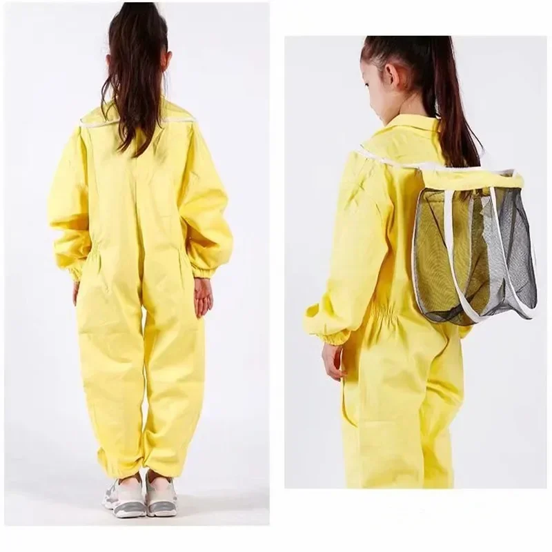 

DurableExport Type Protective Clothing Yellow Pure Cotton Children's Jumpsuit Anti Bee Space Suit Anti Bee Hat