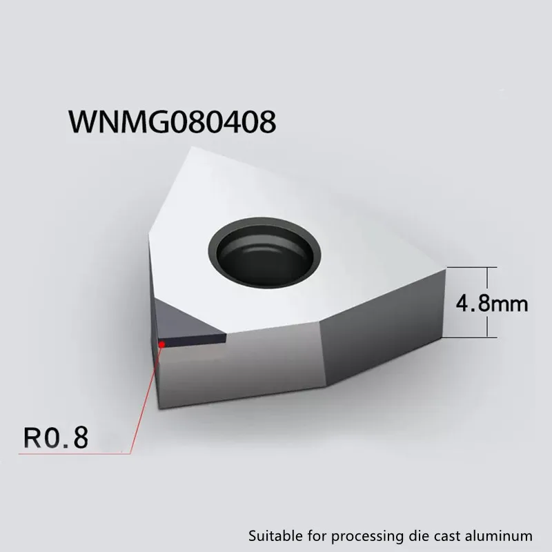 PCD WNMG080408 Insert Single Crystal Turning Tool High Hardness Diamond Cutter for Copper Aluminum to Achieve Mirror Effect