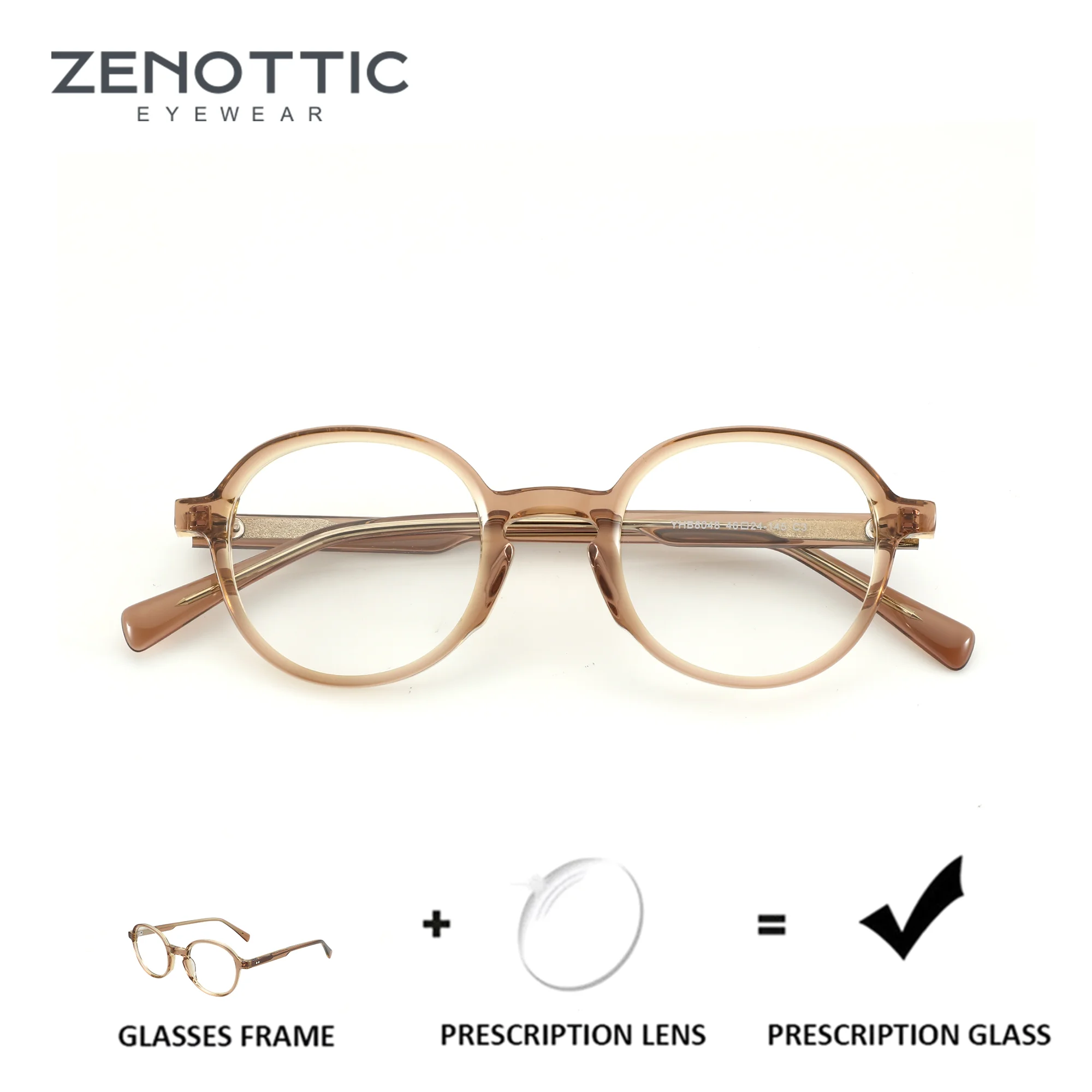 

Очки ZENOTTIC (размер S) круглой формы из ацетата для мужчин и женщин, фотохромные оптические очки, очки для коррекции близорукости