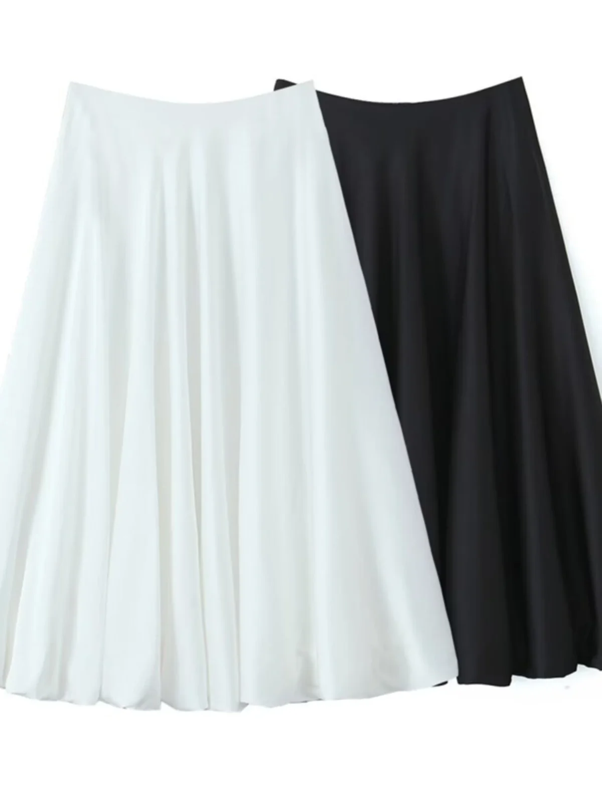 

Classic Flower Bud Puffy Skirt Ultra Wide Hem High Waist Asymmetrical A-Line Princ Long Skirt Street Sle Midi Skirt