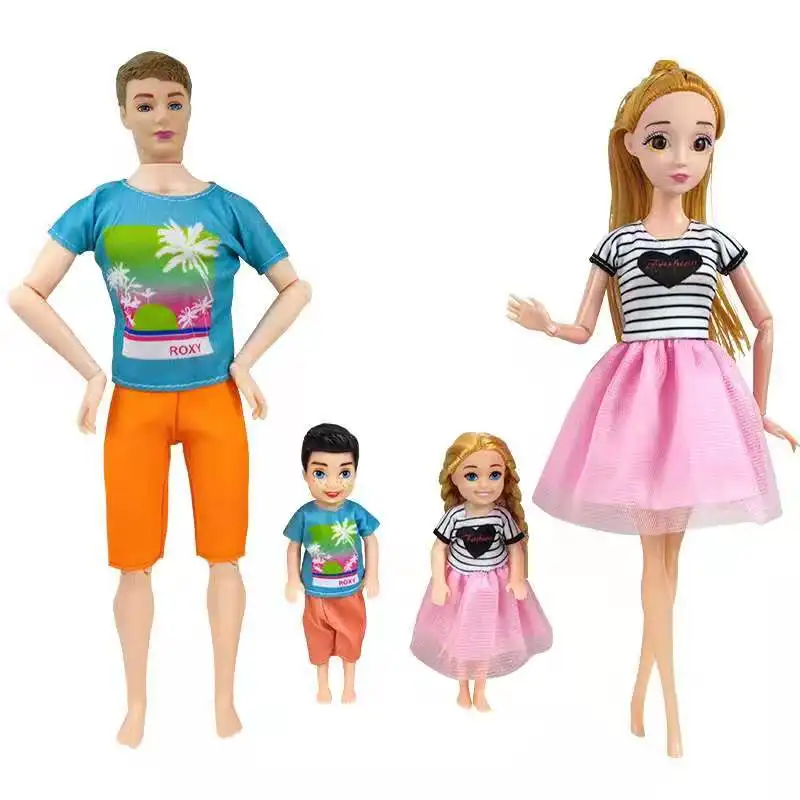 

Doll Clothes Mini Dress Fashion Wear Kids Toys Lover Couple Family Garment Doll Accessories For Barbie Ken DIY Birthday Gifts