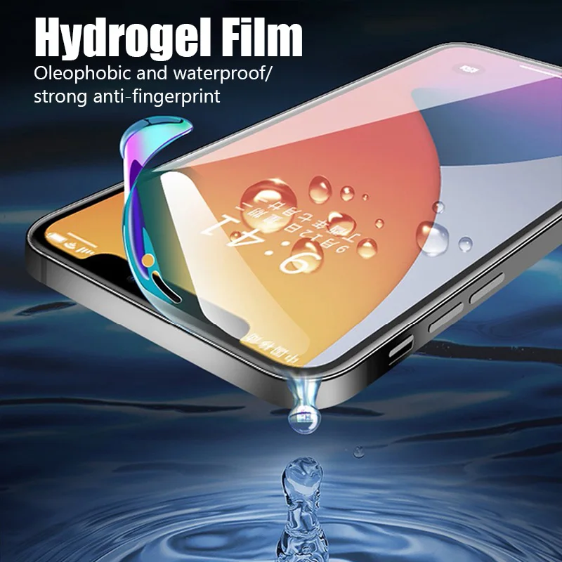 Película de hidrogel para iphone 15 14 13 12 11 pro xs max, 3-5 peças, protetores de tela para iphone 13 12 mini 15 14 8 7 6 plus xr se 2022