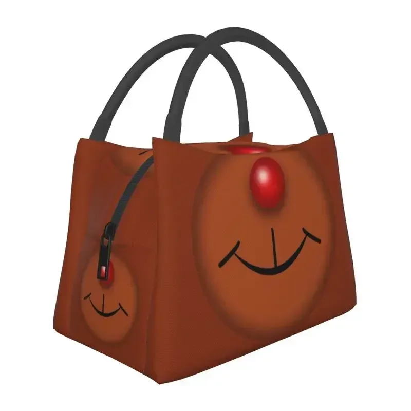 Rudolph The Red Nosed Reindeer Insulated Lunch Bag for Camping Travel Christmas Waterproof Thermal Cooler Bento Box Women