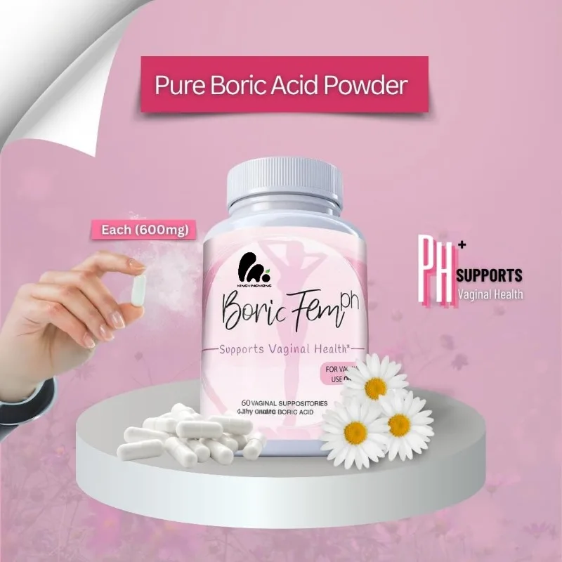 

Boric Acid Vaginal Capsules 100% Pure Boric Acid Vaginal Health Support Women's Supplement 60 Capsules