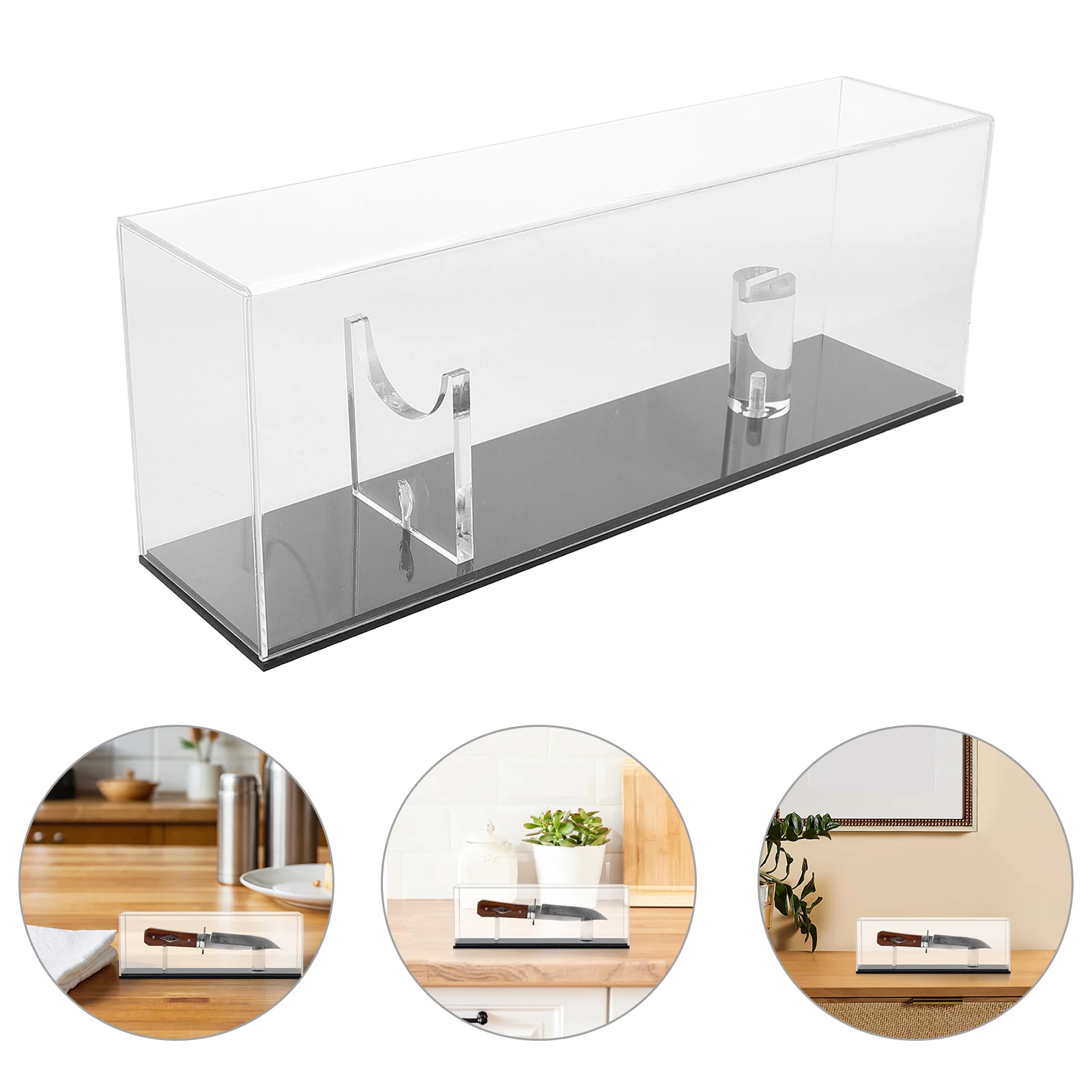 

10 Inch Knives Display Holder Acrylic Box Storage Organizer With Support Frame Knives Collection Display Rack Desk Display Stand