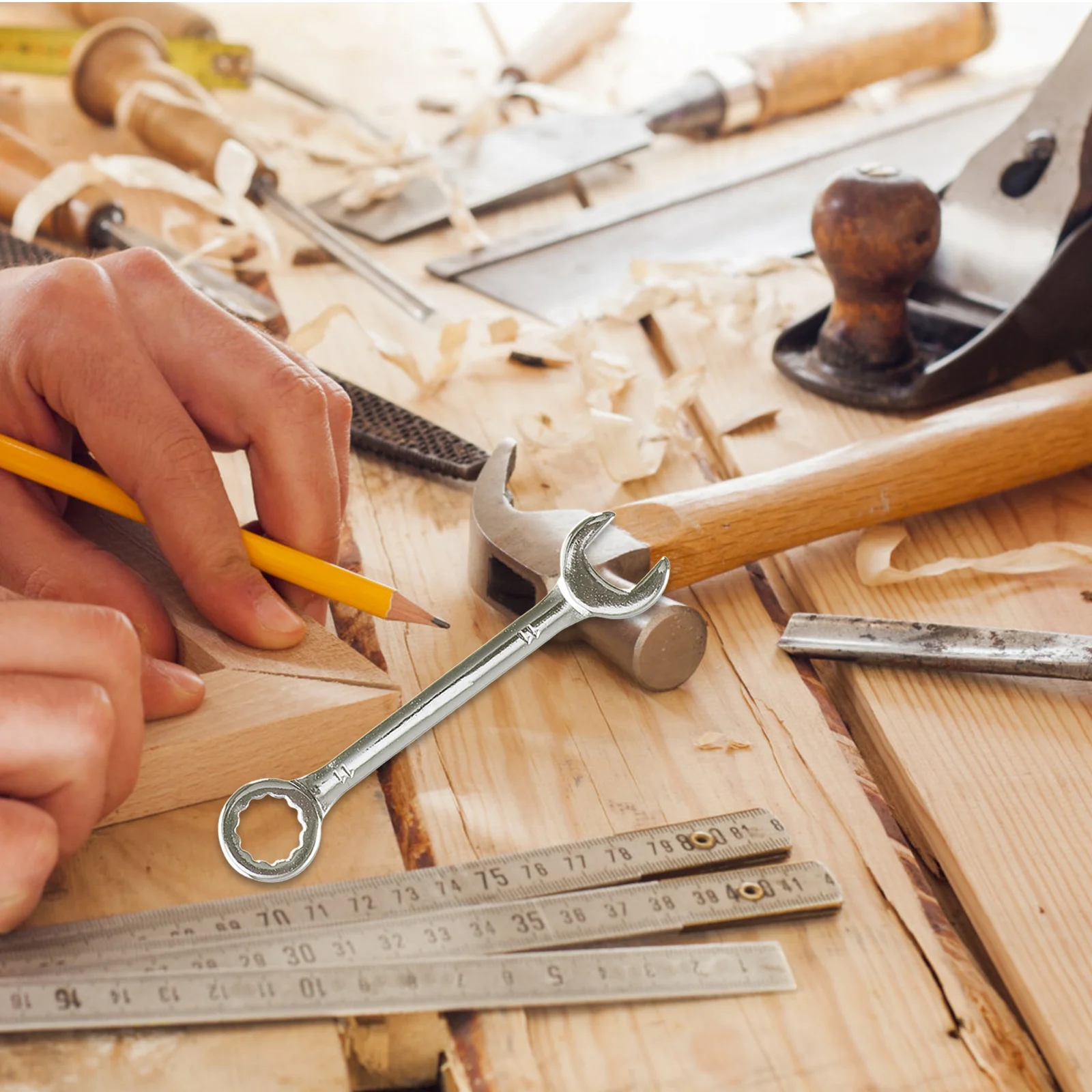 

10Pcs Premium Steel Open End Wrenches Compact Spanner Set Home Repair Small Wrench Kit for Electronics