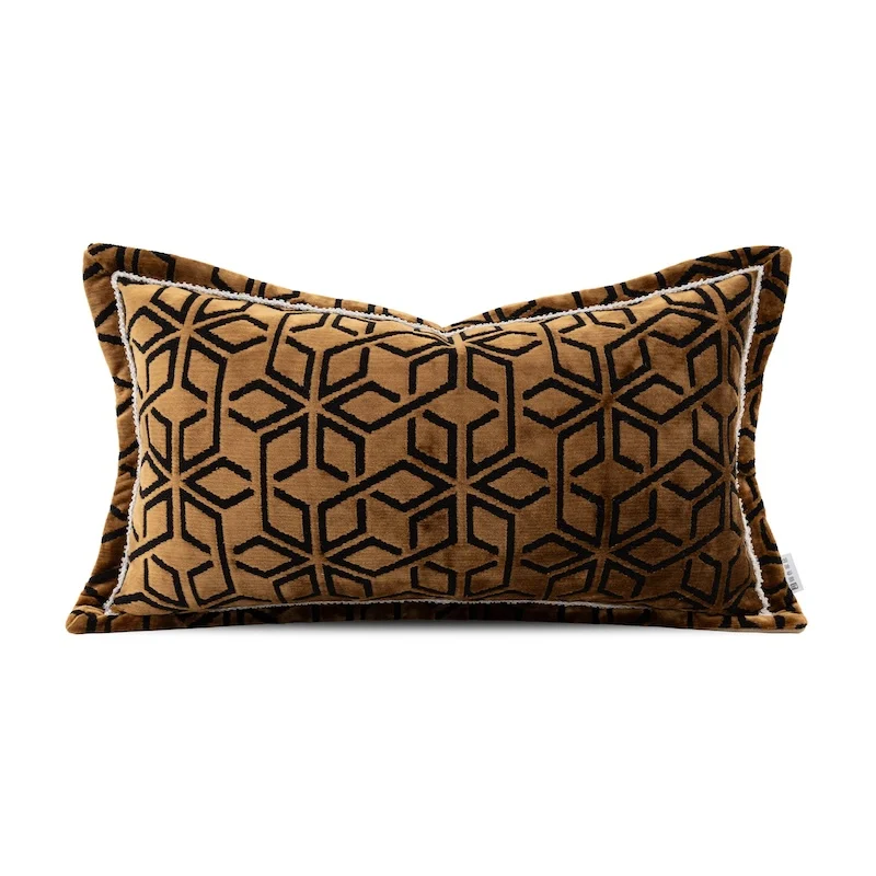Gold Black Geometric Pillows Luxury Art Cushion Case Modern French Decorative Pillow Cover For Sofa Chair Home Decorations