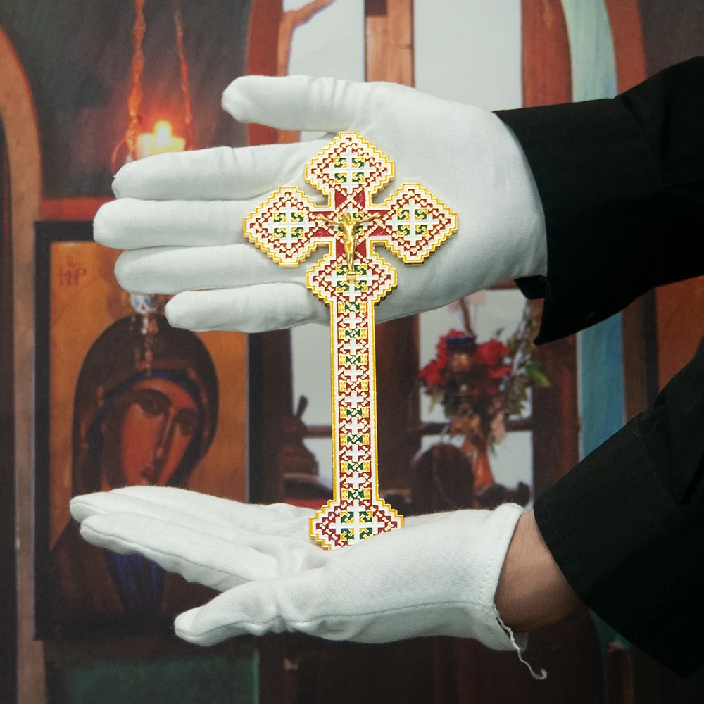 HTISOK الصليب الأرثوذكسي الشرقي البيزنطية نمط الصليب الديني المسيحي زخرفة هدايا للكاهن كنيسة زفاف عيد الفصح