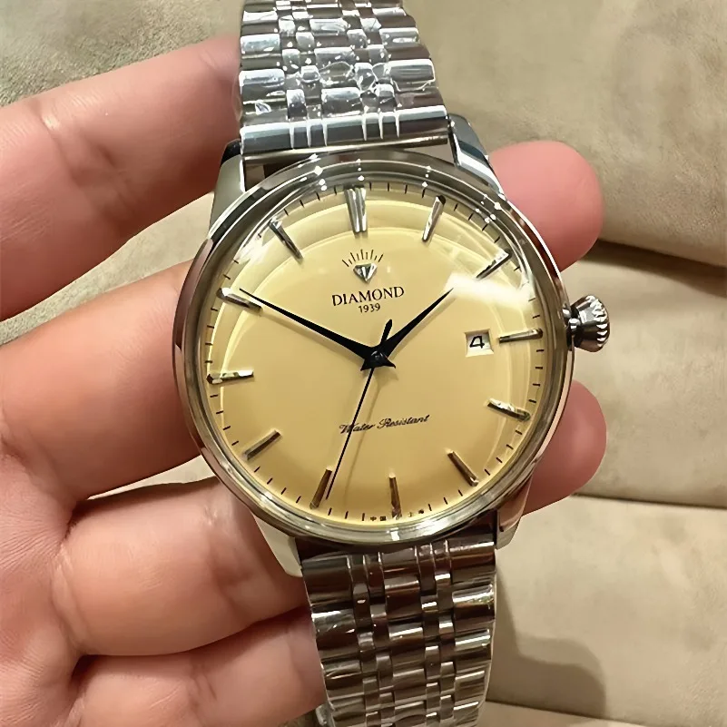 Watch Simple Big Three-pin Automatic Winding Mechanical Watch Classic Bubble Mirror Retro Ultra-thin Boys Watch