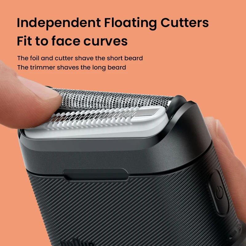 Braun X series M1012 Mini Shaver Double shaving unit, foil&cutter for the short stubble, comb trimmer for long beard