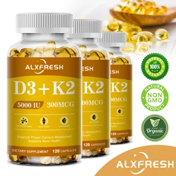 Alxfresh Vitamin D3K2 Pill for Calcium Absorption Bone & Joint Immunity System Support Collagen Boosting Skin Health Supplement