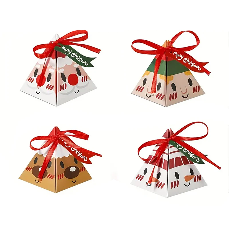 Christmas Gift Box Triangular Box Candy Paper Box 48pcs of Triangular Candy Paper Boxes